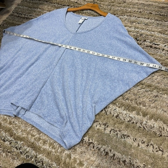Pure J Jill Large Top Short Dolman Sleeve Light Blue Terry Cloth V Neck - Picture 7 of 8